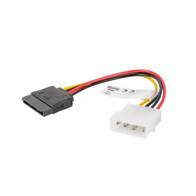 LANBERG Molex (M) na SATA (F) kabel 15cm 