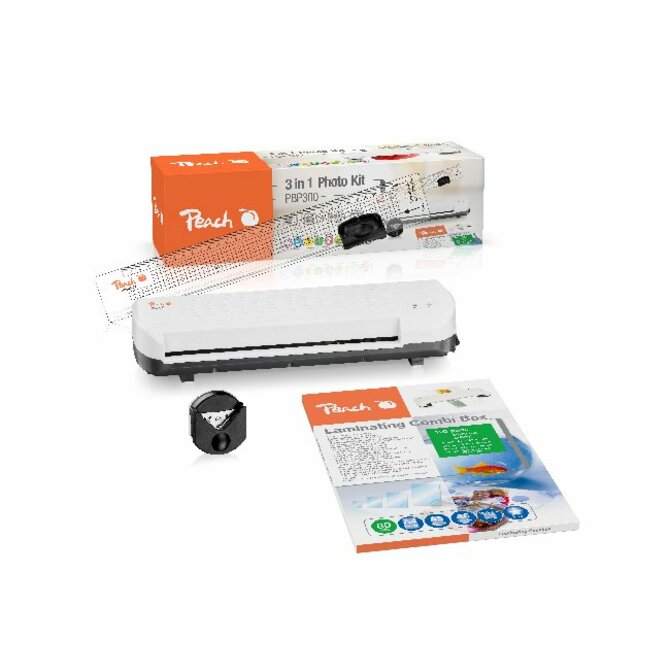 Peach 4 in1 Laminating Kit PBP300, set laminátor PL707, řezačka PC100-04, mix folií a zařezávač rožků 