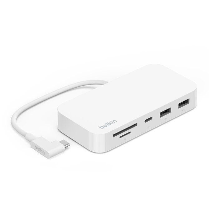 Belkin CONNECT USB-C 6v1 Multiport Hub s držákem, bílá