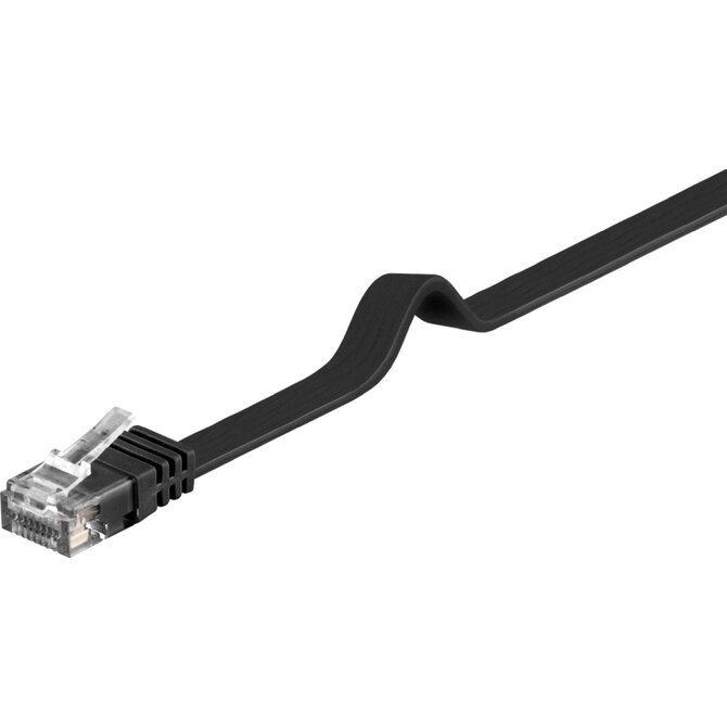 PremiumCord Plochý patch kabel UTP RJ45-RJ45 CAT6 3m černá