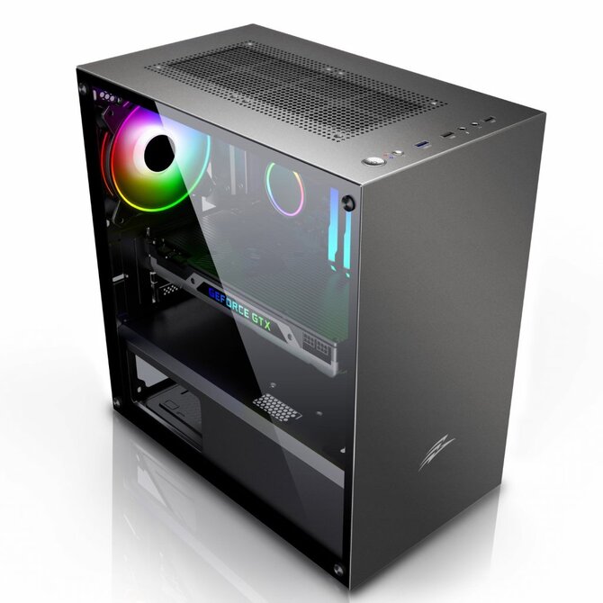 EVOLVEO M4, case mATX, 2x USB2.0 / 1x USB3.0 / 120mm LED / černý s průhlednou bočnicí