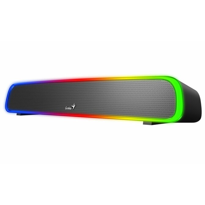 Genius USB SoundBar 200BT, Reproduktor, soundbar, 4W, RGB podsvícení, Bluetooth, 3,5mm jack, USB, černý