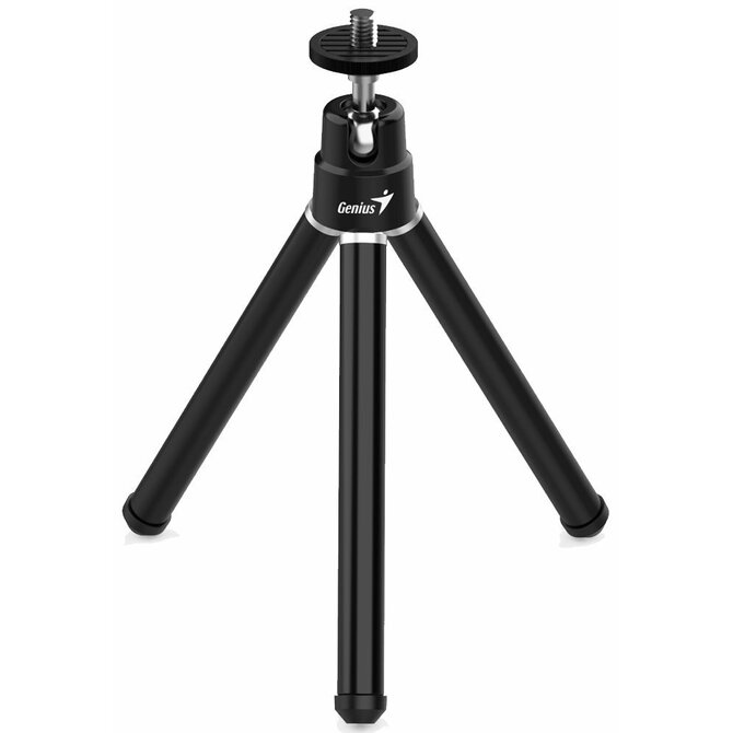 Genius Tripod 1, Stativ, vytažený 25,1cm, pro webkamery, chytré telefony a fotoaparáty, kovový, černý