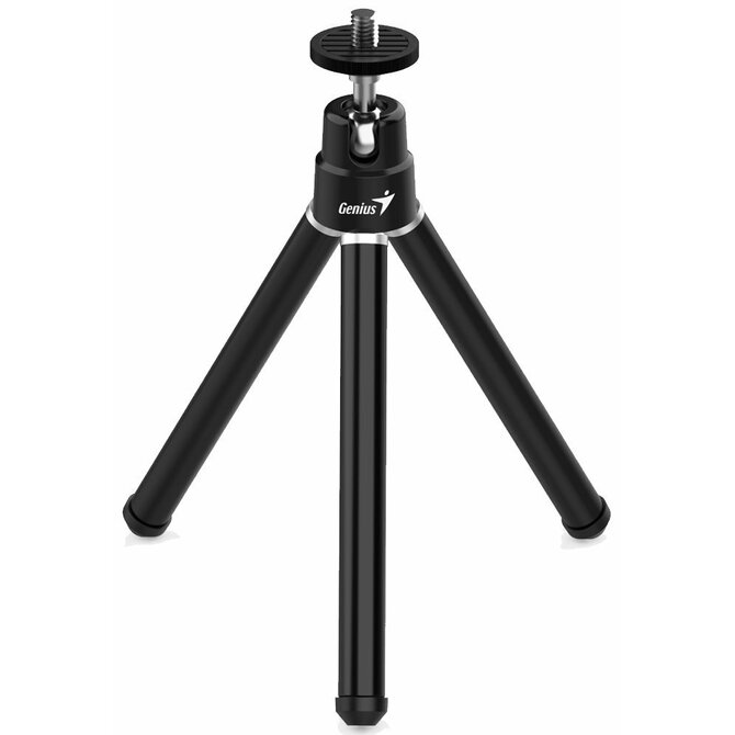 Genius Tripod 1, Stativ, vytažený 25,1cm, pro webkamery, chytré telefony a fotoaparáty, kovový, černý