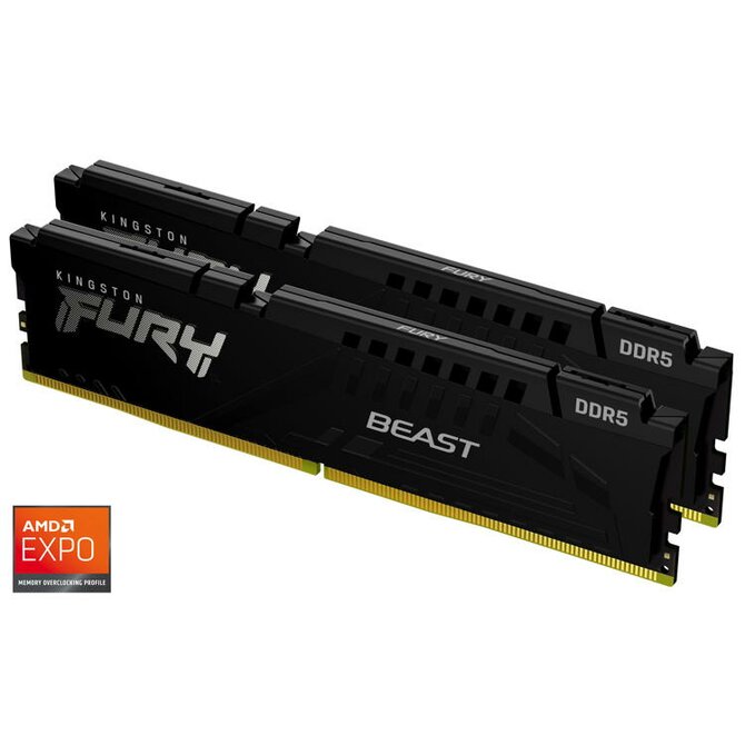 KINGSTON 32GB 5200MT/s DDR5 CL36 DIMM (Kit of 2) FURY Beast Black EXPO