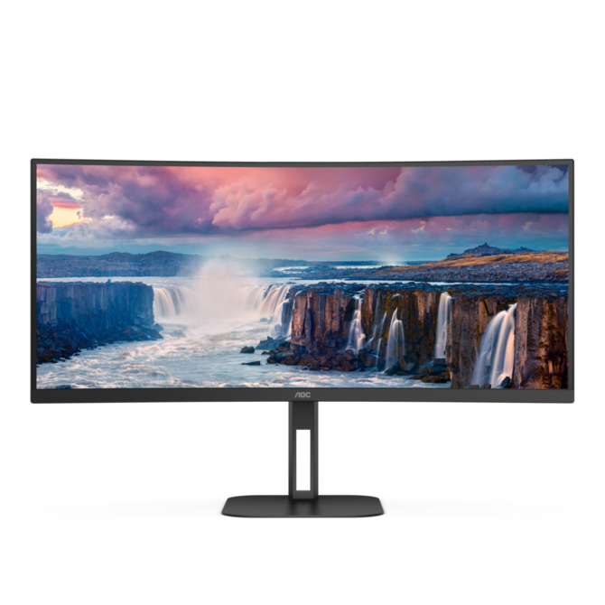 AOC LCD CU34V5C 34" zakřivený VA/3440x1440@100Hz/1ms/300cd/HDMI/DP/4xUSB/USB-C/Repro/HAS/VESA