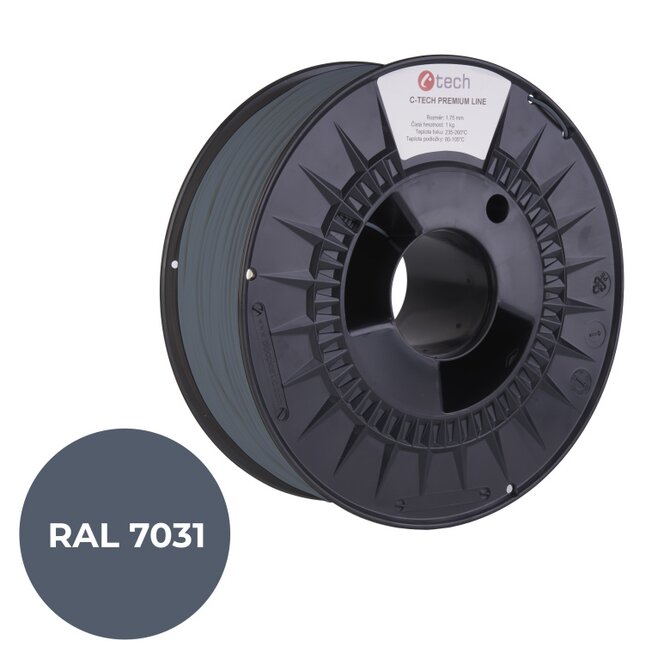 C-TECH tisková struna PREMIUM LINE ( filament ) , PETG, šedomodrá, RAL7031, 1,75mm, 1kg