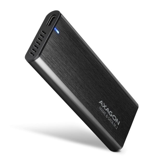 Axagon EEM2-SB2 SUPERSPEED+ USB-C - M.2 NVME & SATA SSD RAW BOX Externí USB-C 3.2 Gen 2 kovový box pro M.2 NVMe & SATA S