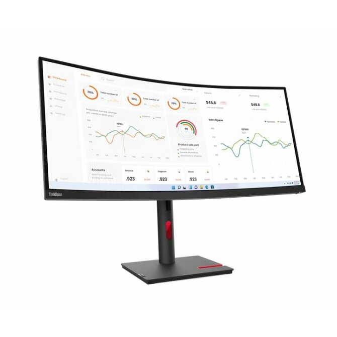 Lenovo LCD T34w-30 34" VA/3440x1440/6ms/HDMI/DP/4xUSB/USB-C/RJ45/Výškově nastavitelný/Pivot/Vesa