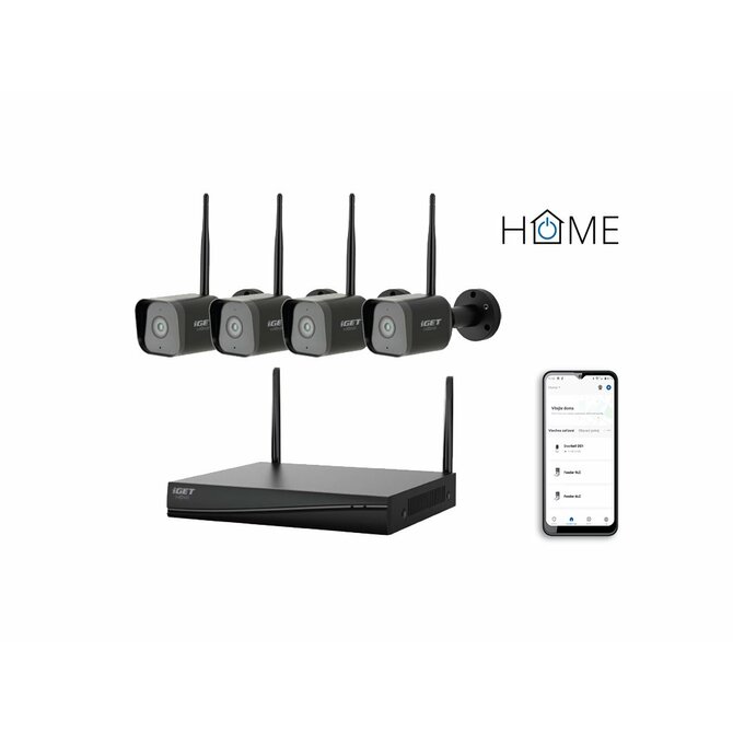 iGET HOME NVR N4C4 - Bezdrátový kamerový Wi-Fi 2K+ (3MPx) systém
