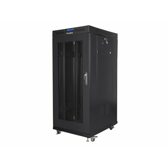 LANBERG Volně stojící skříň 19" 15U/800x1000 LCD síťované dveře černá (RAL9004)   (v rozloženém stavu)