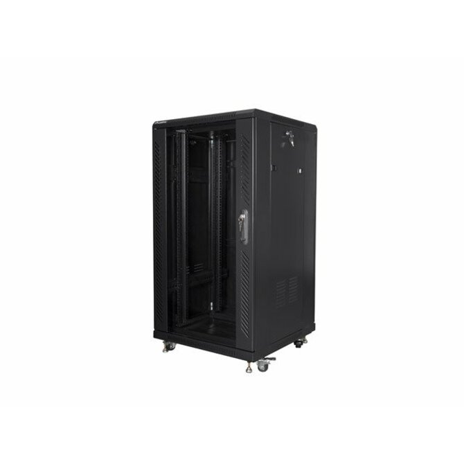 LANBERG Volně stojící skříň 19" 22U/600x600 černá (RAL9004)   (v rozloženém stavu)