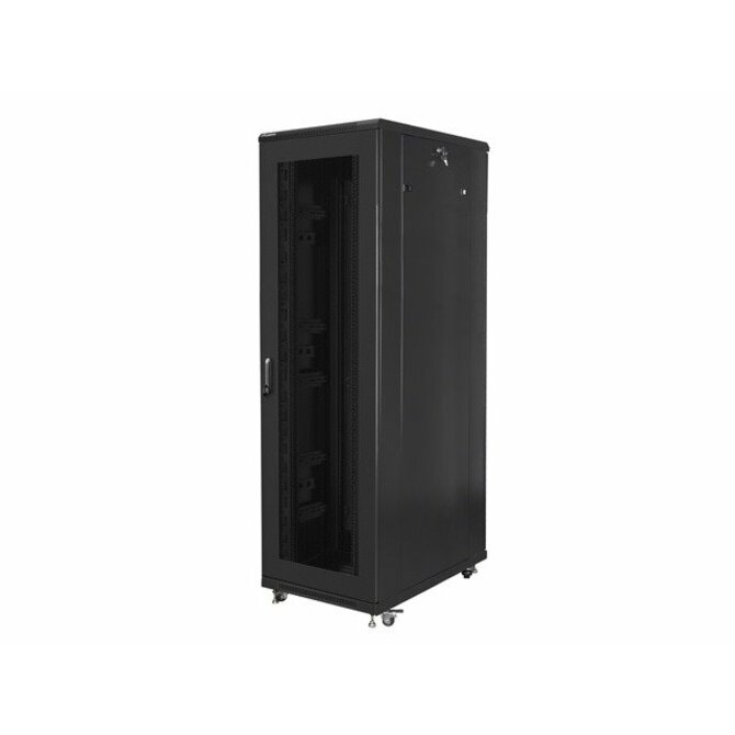 LANBERG Volně stojící skříň 19" 42U/800x1000 (v rozloženém stavu) síťované dveře černá (RAL9004)  