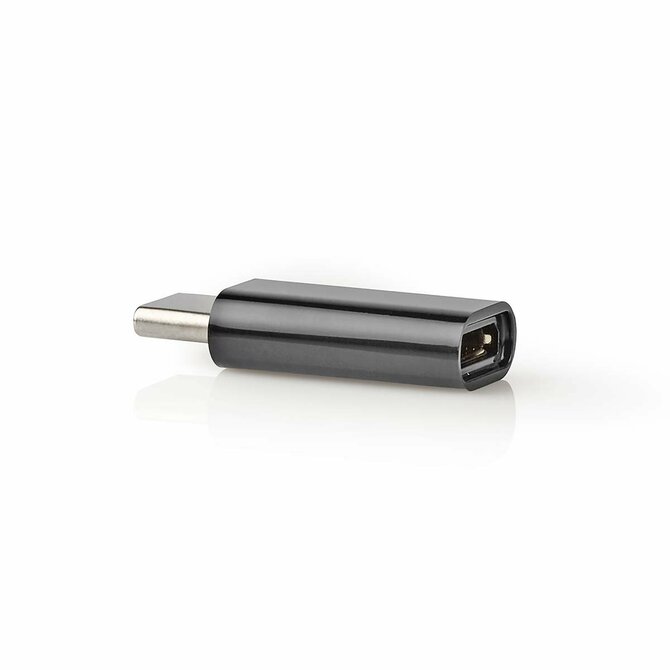 Nedis CCGB60910BK - USB-C Adaptér| USB 2.0 | USB-C™ Zástrčka | USB Micro-B Zásuvka | 480 Mbps | Kulatý | Poniklované 