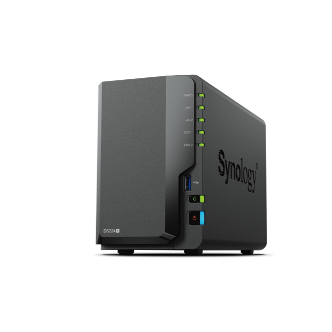 Synology DS224+ Celeron J4125, 2,0-2,7GHz, 2GB DDR4 RAM, 2x SATA, 2x USB3.2 Gen 1, 2x GbE