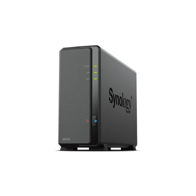 Synology DS124 Realtek RTD1619B 1,7GHz, 1GB RAM DDR4, 1x SATA, 2x USB3.2 Gen 1, 1x GbE