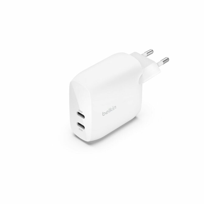 Belkin Duální 60W USB-C Power Delivery PPS nástěnná nabíječka, bílá