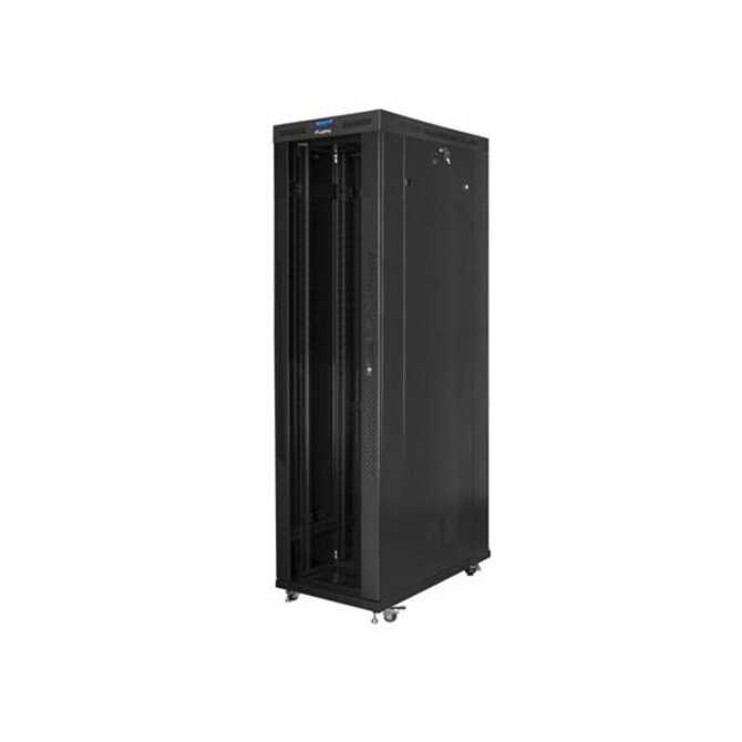 LANBERG Volně stojící skříň 19" 47U/800x1200 (v rozloženém stavu) skleněné dveře LCD černá (RAL9004)  1 z 4