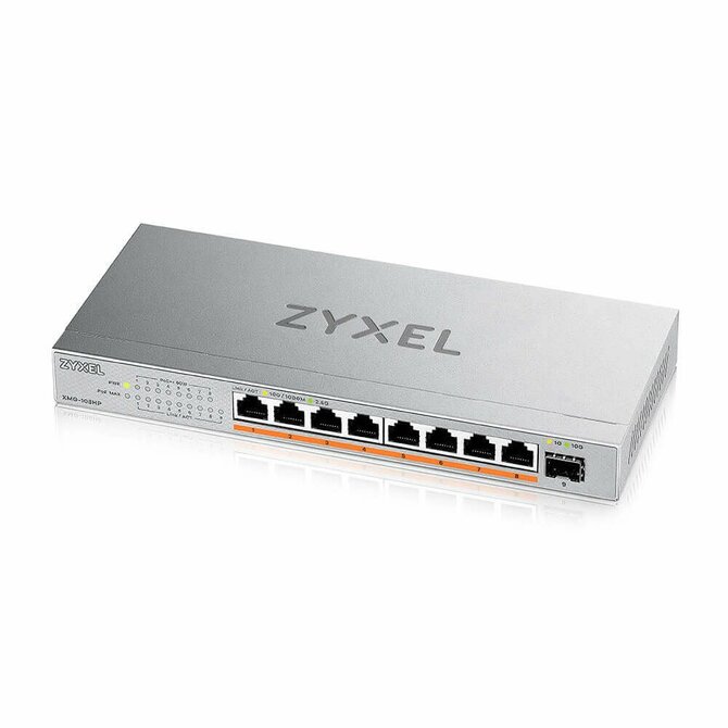 Zyxel XMG-108HP 8 Ports 2,5G + 1 SFP+, 8 ports 100W total PoE++ Desktop MultiGig unmanaged Switch