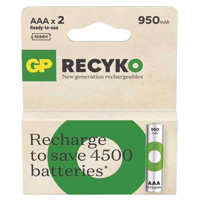 GP AAA ReCyko 950 mAh, nabíjecí, 2 ks 