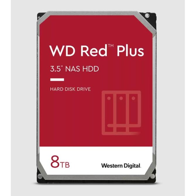 WD RED PLUS NAS WD80EFPX/8TB/3.5"/256MB cache/5640 RPM/215 MB/s/CMR