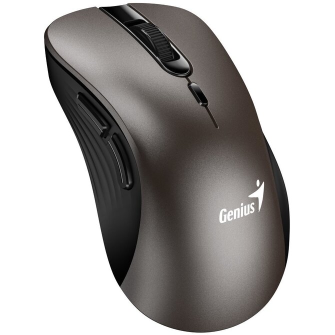 Genius Ergo 8100S Myš, bezdrátová, ergonomická, optická, 1600DPI, 6 tlačítek, USB, titanová