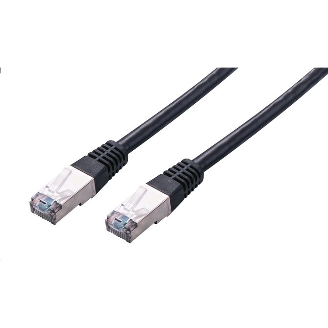 C-TECH Kabel patchcord Cat5e, FTP, černý, 0,25m