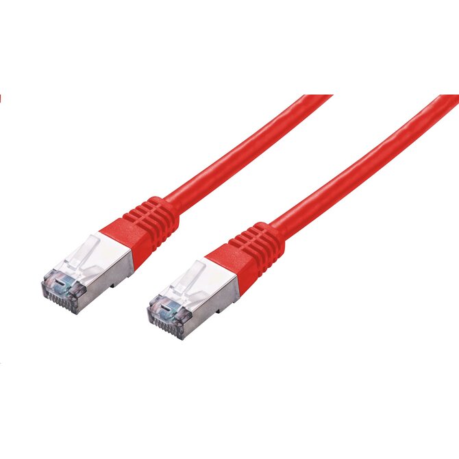 C-TECH Kabel patchcord Cat5e, FTP, červený, 0,25m