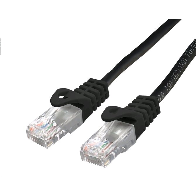 C-TECH Kabel patchcord Cat6, UTP, černý, 1m