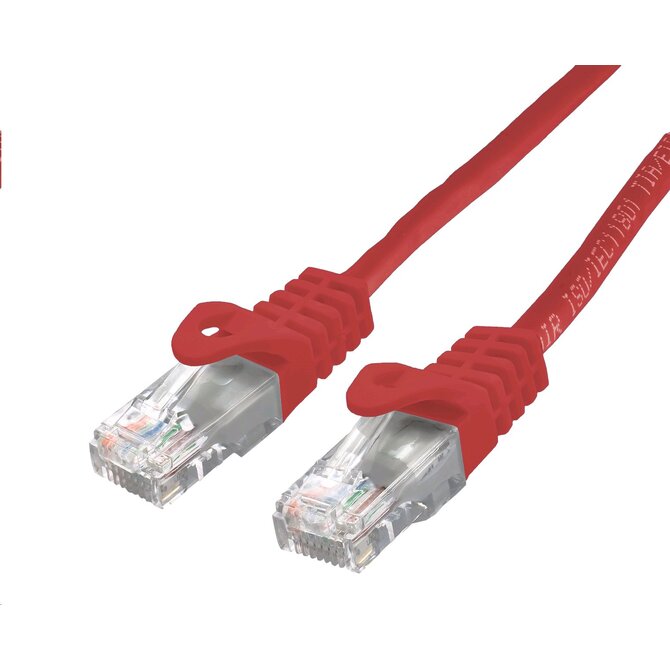 C-TECH Kabel patchcord Cat6, UTP, červený, 0,5m