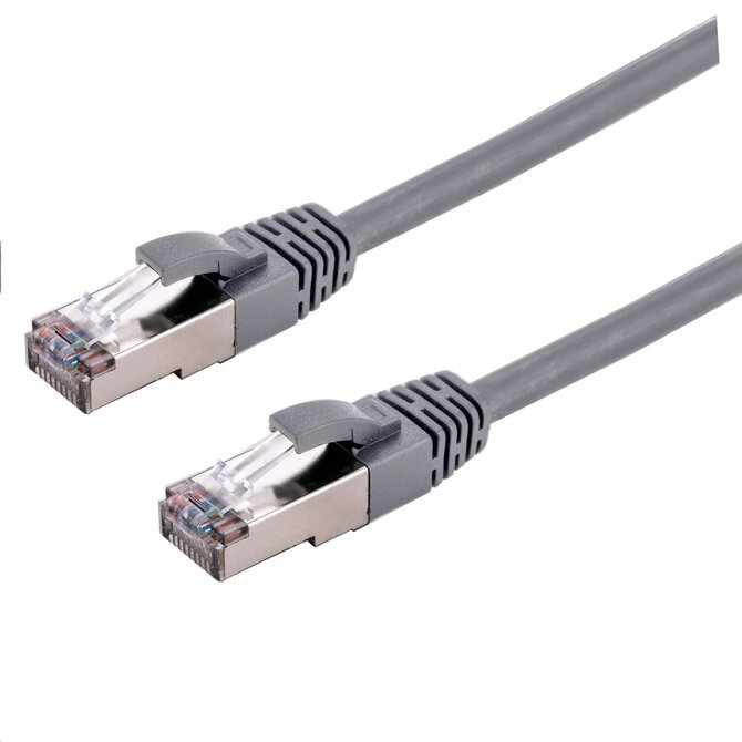 C-TECH Kabel patchcord Cat6a, S/FTP, šedý, 0,5m