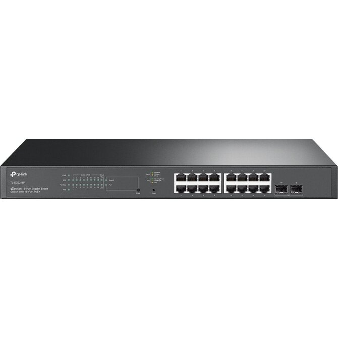 Switch TP-Link SG2218P Smart, 16x GLan s PoE+, 2x SFP, 150W, Omada SDN