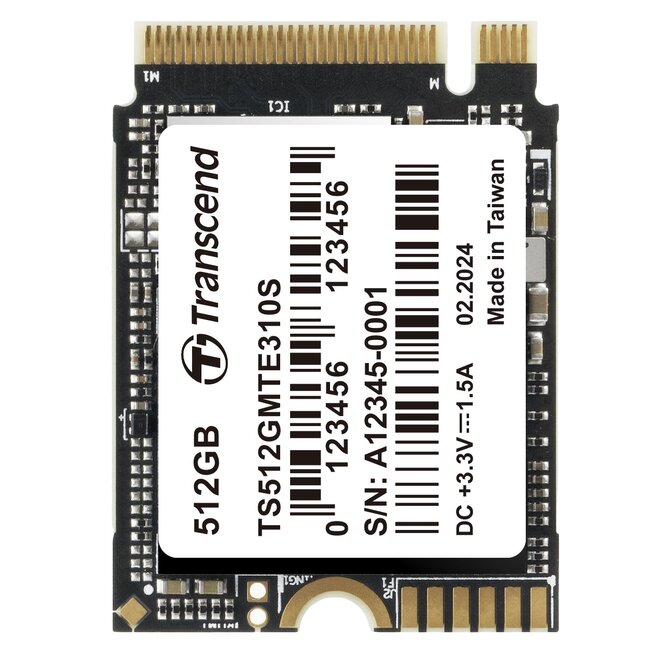 TRANSCEND MTE310S 512GB SSD disk M.2 2230, NVMe PCIe Gen4 x4, 3D TLC, DRAM-less, 3300MB/s R, 1700MB/s W