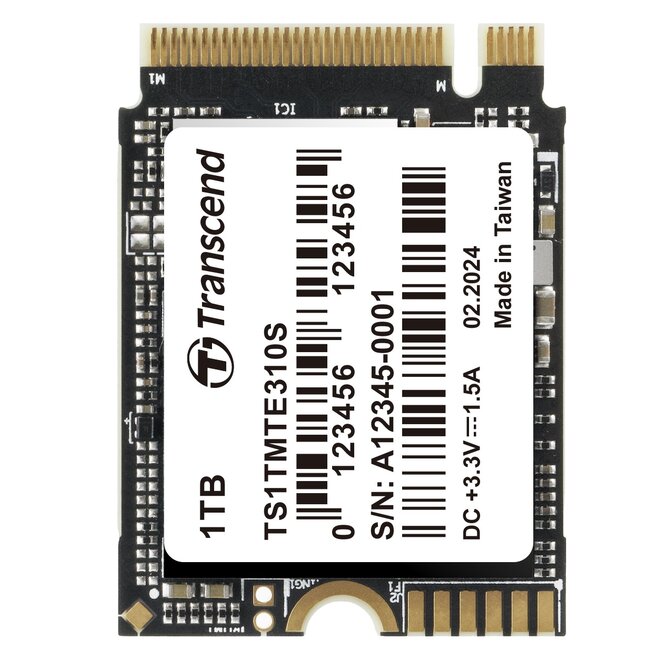 Transcend MTE310S 1TB SSD disk M.2 2230, NVMe PCIe Gen4 x4, 3D TLC, DRAM-less, 5000MB/s R, 3500MB/s W