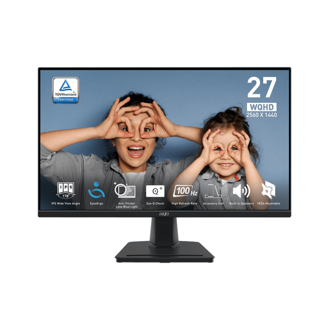 MSI monitor PRO MP275Q, 27" IPS/2560 x 1440 (WQHD)/100Hz/1ms/2x HDMI/DP