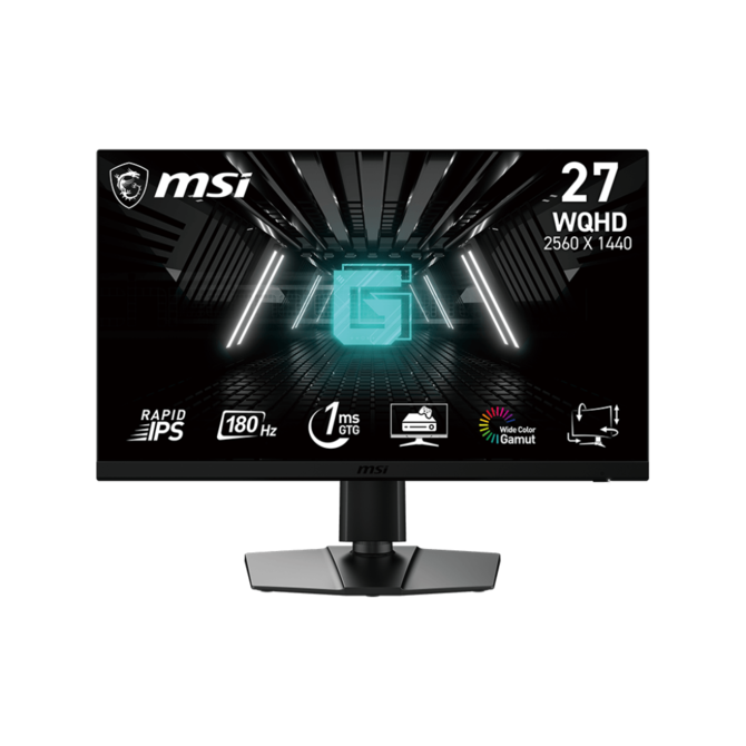 MSI Gaming monitor G272QPF E2, 27" Rapid IPS/2560x1440 (WQHD)/180Hz/1ms/DP/2xHDMI/Výškově nastavitelný/pivot