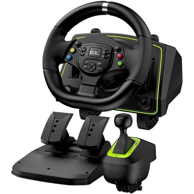 Genius GX Gaming SpeedMaster X2, Volant, pedály, řadicí páka, pro PC, PS3, PS4, PS5*, Xbox One, Xbox Series X a Xbox 360