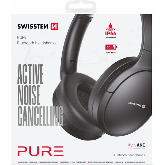 SWISSTEN BLUETOOTH ANC SLUCHÁTKA PURE ČERNÁ