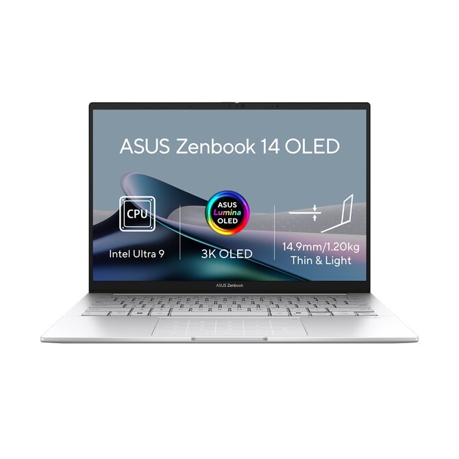 ASUS Zenbook 14 - Ultra 9 Processor 285H/32 GB/1TB SSD/14"/WUXGA/OLED/Touch/2y PUR/Win 11 Pro/stříbrná