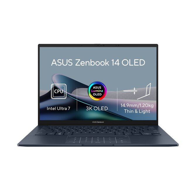 ASUS Zenbook 14 - Ultra 7 Processor 255H/32GB/1TB SSD/14"/WUXGA/OLED/Touch/2y PUR/Win 11 Pro/modrá