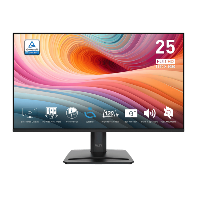 MSI monitor PRO MP251 E2 24,5" IPS/FHD/120Hz/1ms/HDMI/DP/VGA/černá