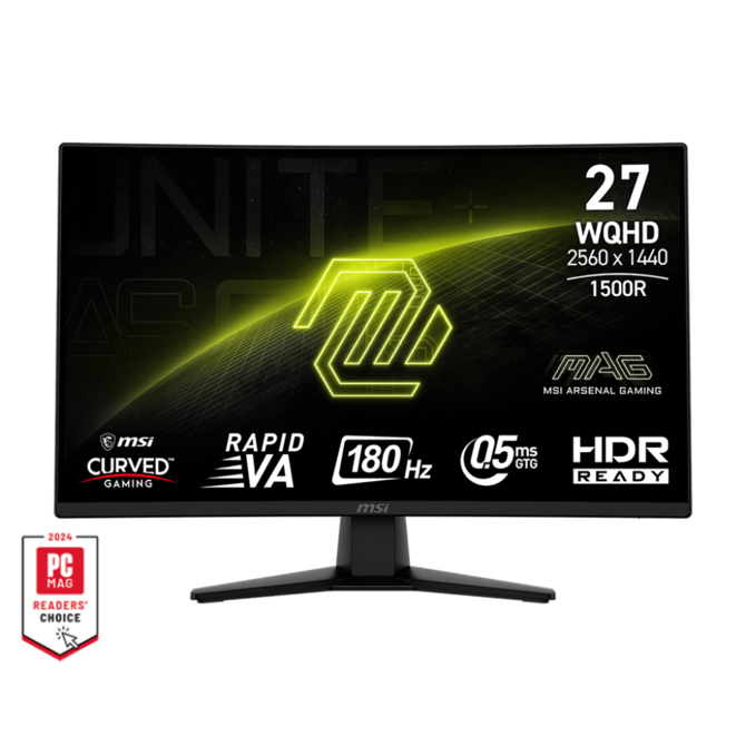 MSI Gaming monitor MAG 274CXF 27" Rapid VA zakřivený/FHD/280Hz/0,5ms/2xHDMI/DP/černá