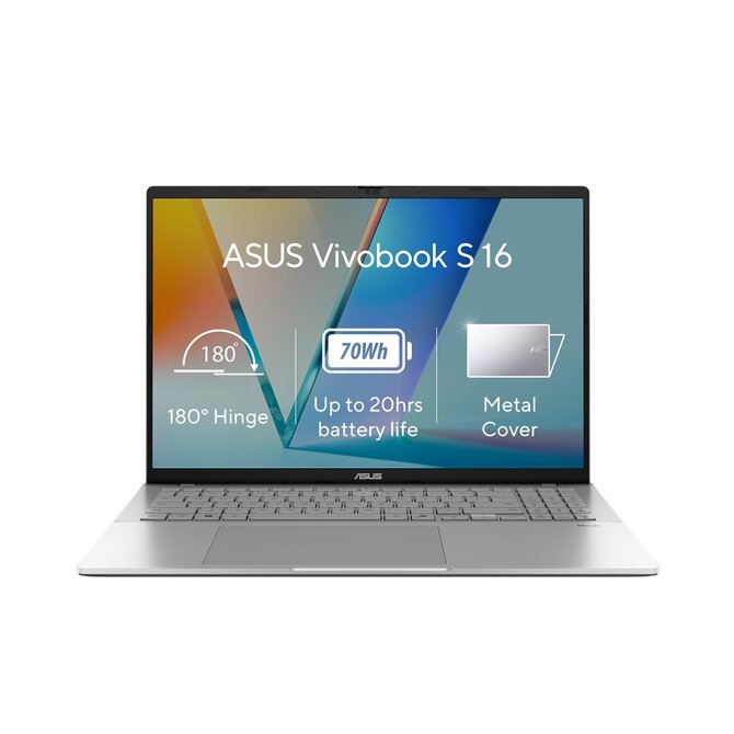 ASUS Vivobook S16 - Intel Ultra 7 Processor 255H/16GB/1TB SSD/16"/WUXGA/IPS/2y PUR/Win 11 Home/stříbrná