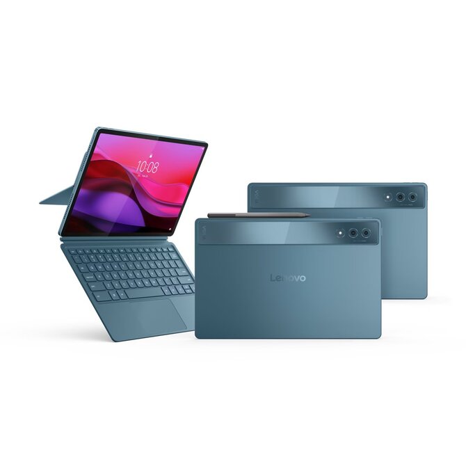 Lenovo YOGA TAB PLUS   Snapdragon 8 G3/16GB/256GB/12,7" 3K/LTPS/až 900nitů/TOUCH/2x 13MP/KBRD+pero/FPR/Android 14/teal