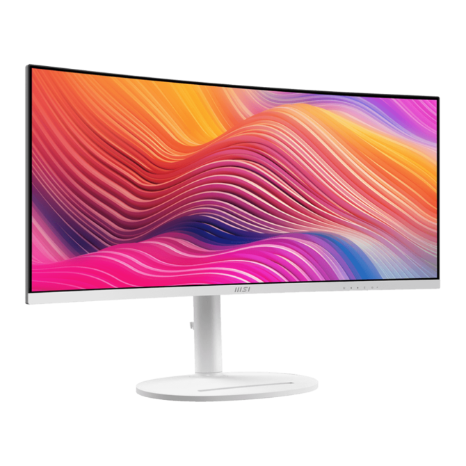 MSI monitor Modern MD342CQPW, 34"  VA zakřivený /3440x1440 (UWQHD)/120Hz/1ms/2 x HDMI/DP/USB-A,B,C/Výšk.nast/Pivot/Bílá