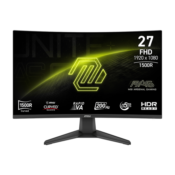 MSI MAG 276CF E20 Gaming monitor 27" zakřivený Rapid VA/FHD/200Hz/0,5ms/2xHDMI/DP/černá