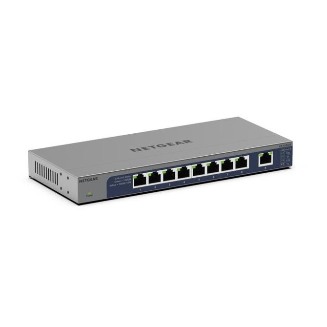 Netgear 8-Port Gigabit Ethernet Unmanaged Switch with 1 dedicated 10G/Multi-Gig Port  - GS108MX