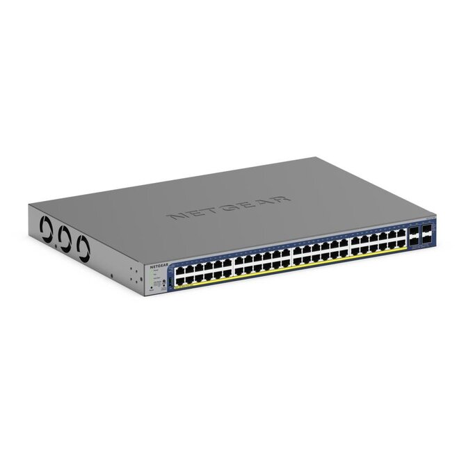 Netgear 48-Port Gigabit Ethernet, PoE+, Smart Switch, Cloud Management, 4 SFP+ Ports (380W)  - GS752TXP