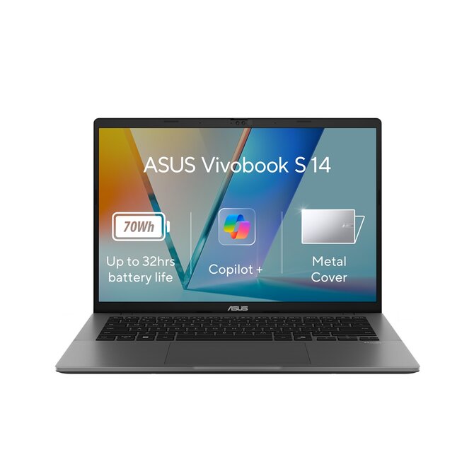 ASUS Vivobook S14 - Snapdragon X  X1 26 100/16GB/1TB SSD/14"/2,5K/IPS/2y PUR/Win 11 Home/šedá