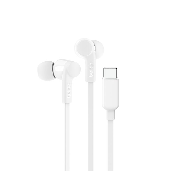 Belkin SOUNDFORM™ Sluchátka s USB-C konektorem, nastavitelný omezovač hlasitosti - bílá